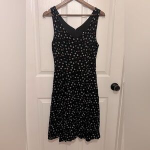 EVA ROSE Women’s Black Floral Print V-Neck Sleeveless Dress Size M